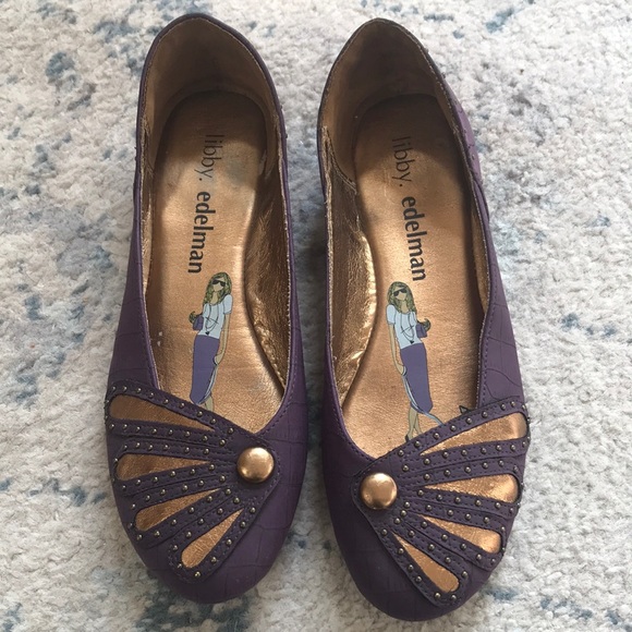 libby. edelman Shoes - 3/$20 bundle Libby. Edelman decorative flats purple and gold 7 summer clearance